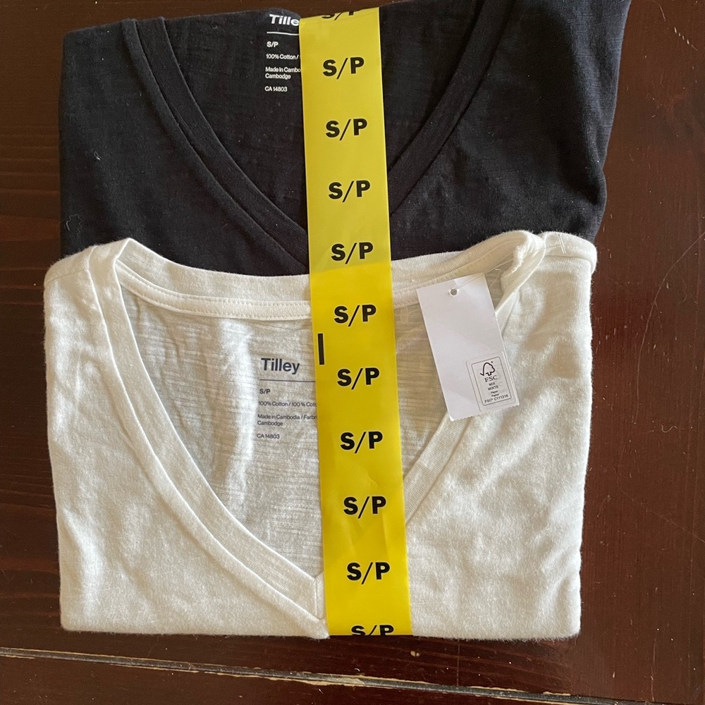 Tilley Cotton T-Shirts White & Black Womens Small